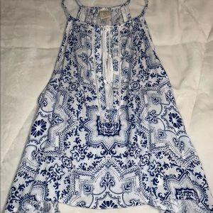 Blue and white tank from Pacsun